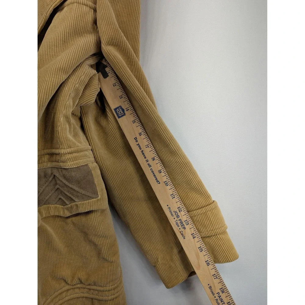 Vintage Cortefiel Mens Tan Corduroy Car Coat Jacket 70s Western Spain Size 44